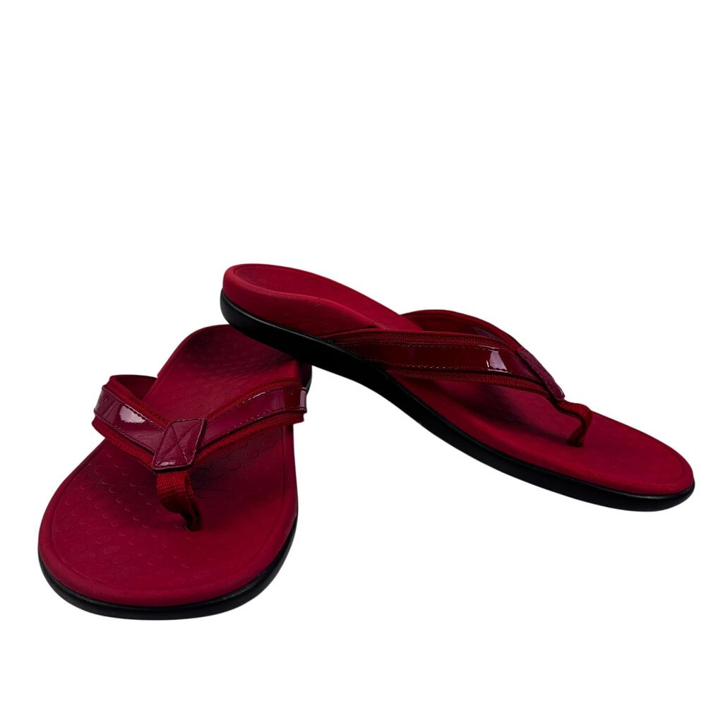 Vionic Tide II Orthotic Orthoheel Comfort Red Sandals Women's Size 9